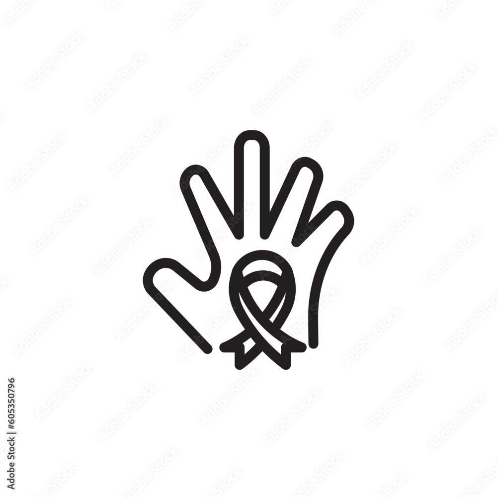 Obraz premium Hand Hiv Stop Outline Icon