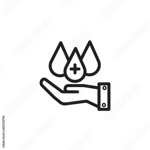 Blood Donator Hand Outline Icon