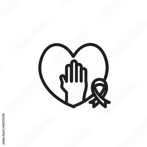 Cancer Hand Stop Outline Icon