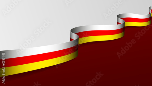 South Ossetia ribbon flag background.