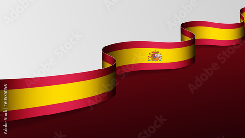 Spain ribbon flag background.