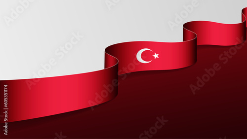 Turkey ribbon flag background.