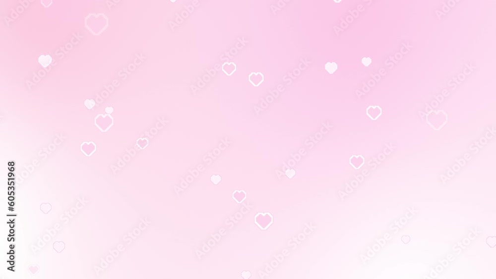 Aesthetics cute kawaii pastel pink gradient with pixel pink heart shape motion background Aesthetics cute kawaii pastel pink gradient with pixel pink heart shape motion background