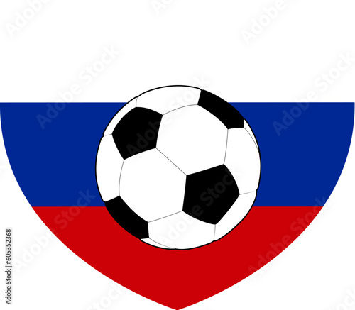 A Russia Russian flag in the shape of a heart soccer football design concept illustration