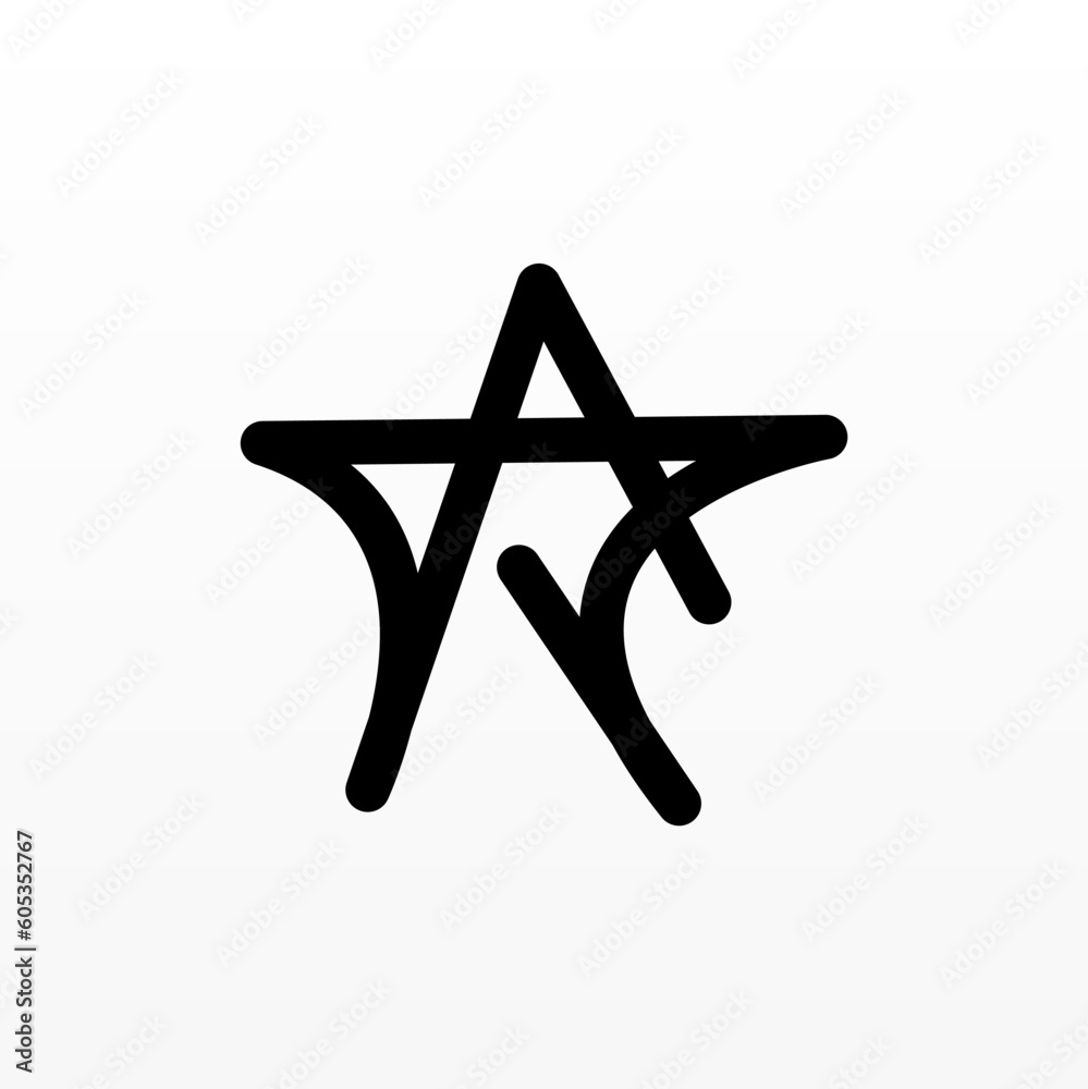 Star logo design template in black color and on white background Star logo design template in black color and on white background
