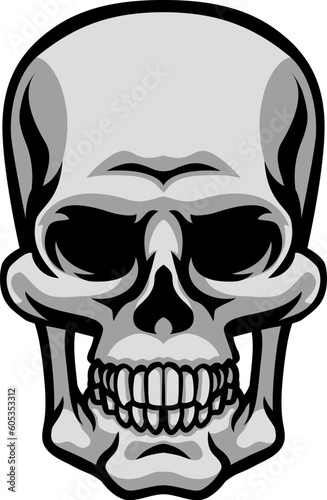 A human skull grim reaper cartoon skeleton head drawing