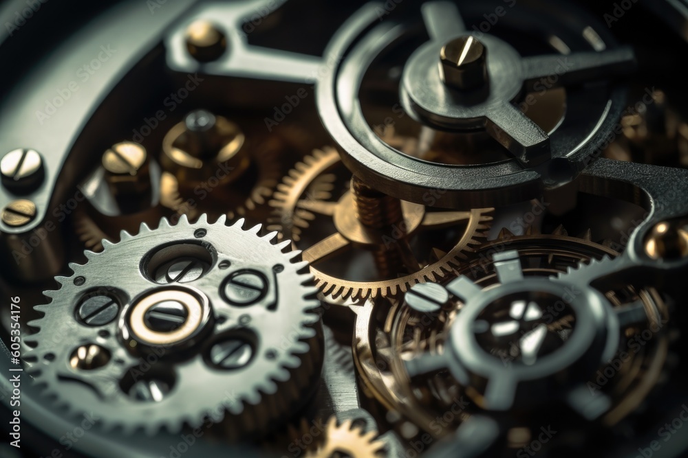 The Art of Time: Close-Up of a Watch Mechanism. Generative AI
The Art of Time: Close-Up of a Watch Mechanism. Generative AI