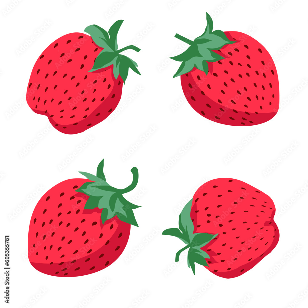 Set strawberry on a white background. Set strawberry on a white background.