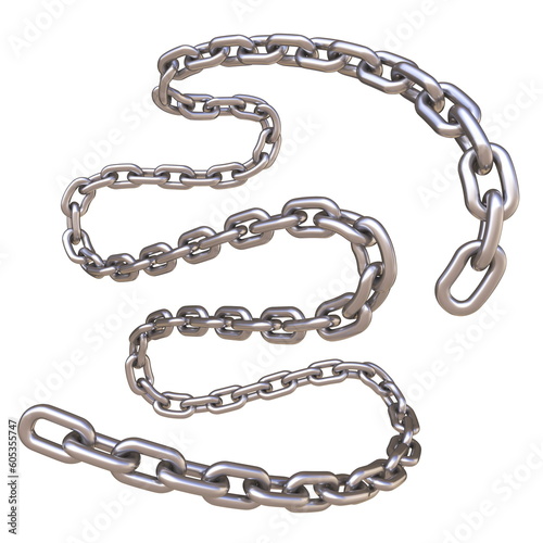 Metal chain curved 3D