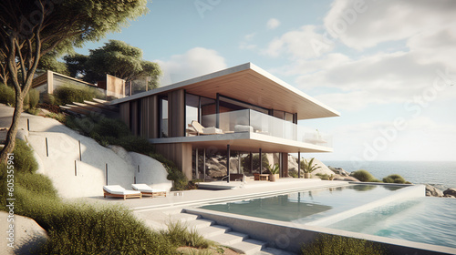 A luxury seafront cliffside villa © Absent Satu