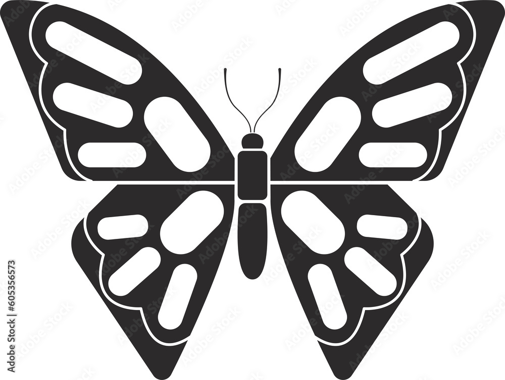 Fototapeta premium Insect order lepidoptera butterfly geometric icon illustration