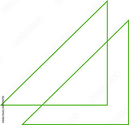 Green double triangles outline simple geometric shapes