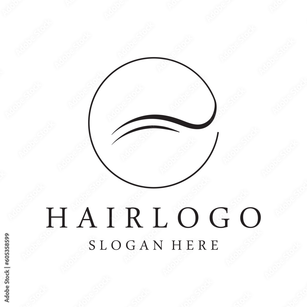 Obraz premium Luxury and beautiful hair wave abstract Logo design.Logo for business, salon, beauty, hairdresser, care.