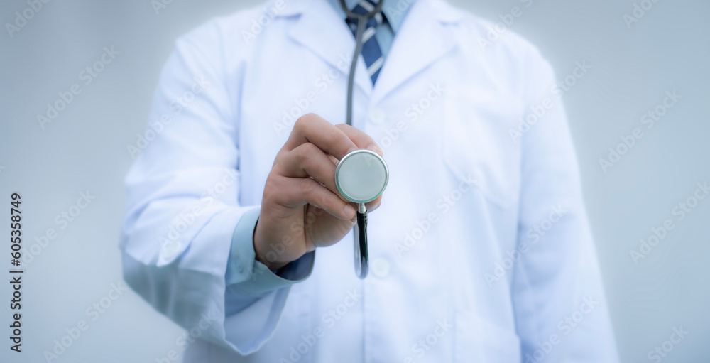 Medicine doctor and stethoscope in hand Medicine doctor and stethoscope in hand