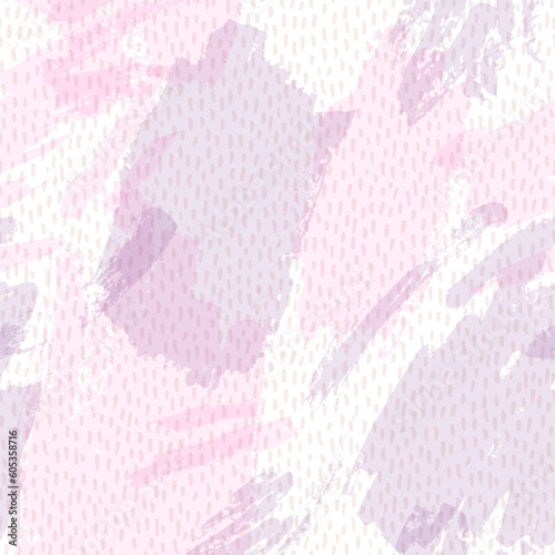 Abstract watercolor seamless pattern in pink blush colors