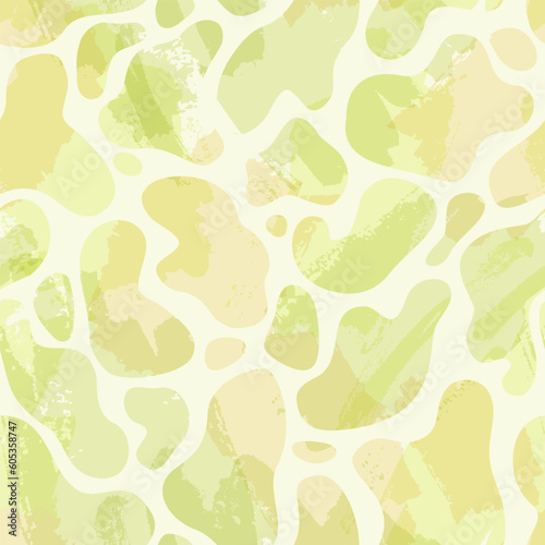 Abstract watercolor brush stroke, smear in organic shapes seamless pattern. © Tanya Syrytsyna