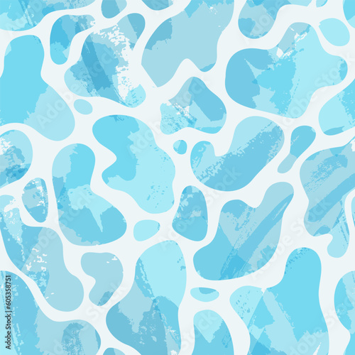 Abstract watercolor brush stroke, smear in organic shapes seamless pattern.
