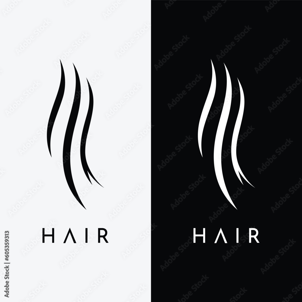 Obraz premium Luxury and beautiful hair wave abstract Logo design.Logo for business, salon, beauty, hairdresser, care.
