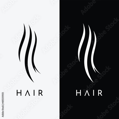 Luxury and beautiful hair wave abstract Logo design.Logo for business, salon, beauty, hairdresser, care.