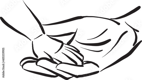 baby 2 child holding parent hand tender love parenthood concept vector illustration