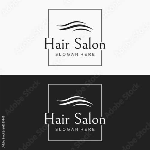 Luxury and beautiful hair wave abstract Logo design.Logo for business, salon, beauty, hairdresser, care.