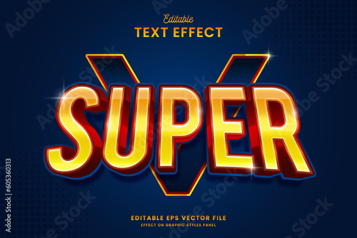 decorative super hero editable text effect vector design