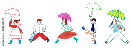Schilderij op canvas 雨の日のお出かけ
