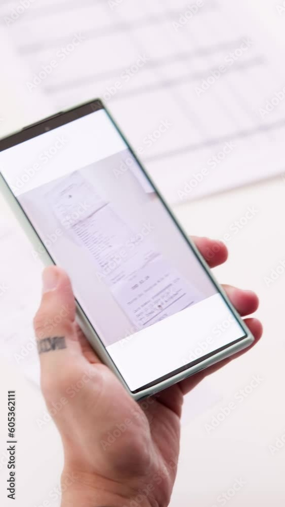 Taking Receipt Document Photo Using Phone
