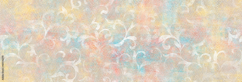 soft colorful ornament seamless pattern. Beautiful repeating background for wallpaper, textile or ceramic surface.