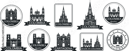 Colombia set. Isolated Colombia on white background