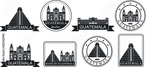 Guatemala set. Isolated Guatemala on white background