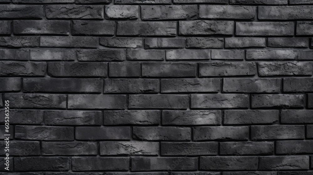 Black Painted Brick Wall: A Bold Background. Generative AI

