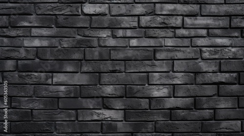 Black Painted Brick Wall: A Bold Background. Generative AI