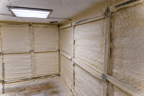  walls of the basement garage insulated with polyurethane foam