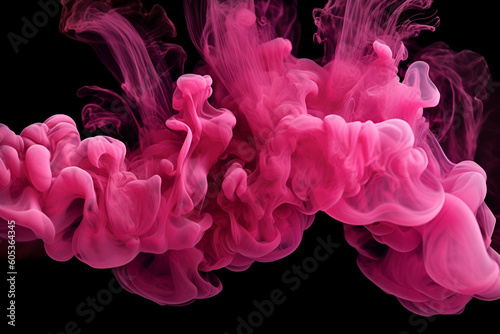 Abstract creative template. Acrylic ink in water with smoke. Raspberry pink swirling fog abstract background vibrant colours wallpaper mix.