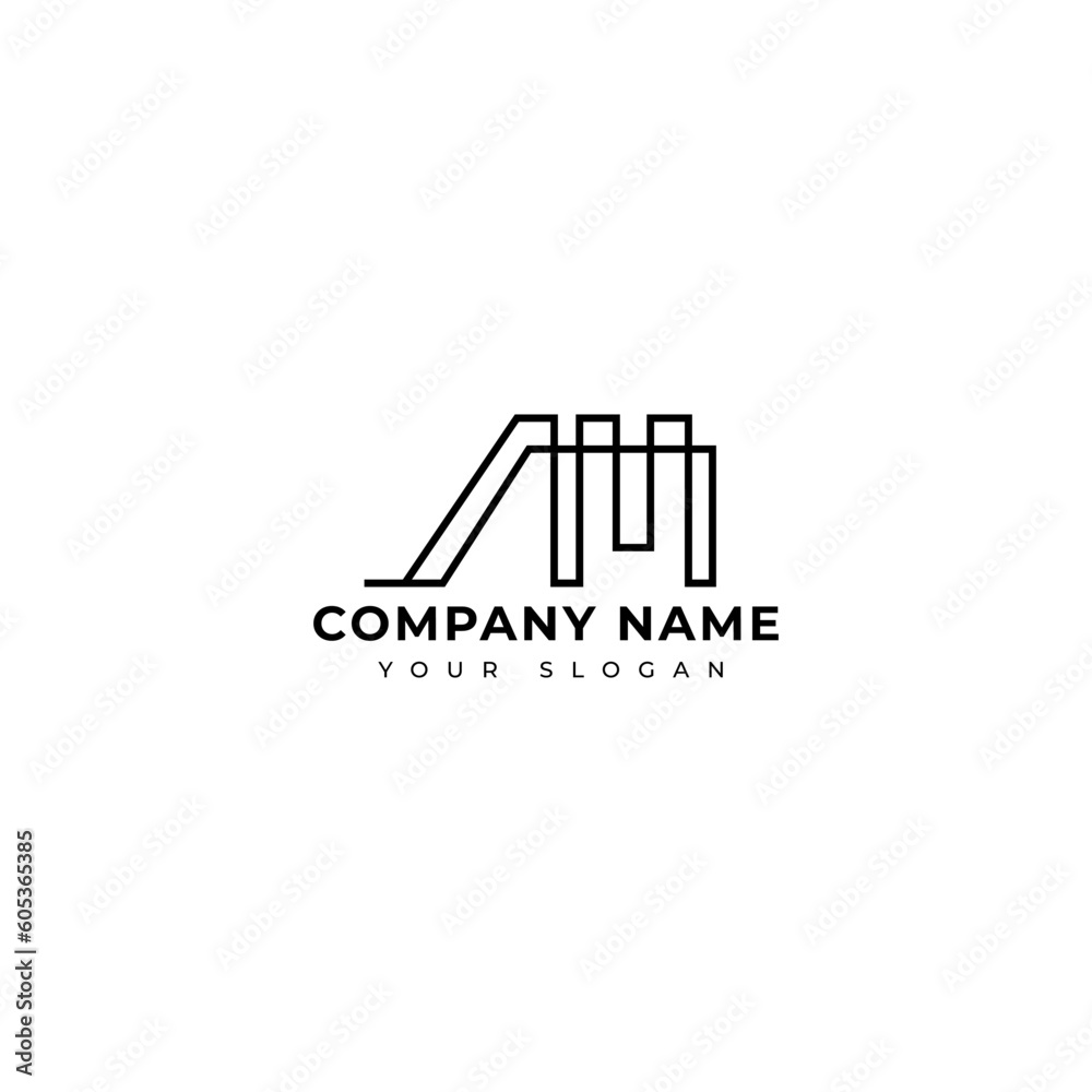 Modern Am Initial logo vector design