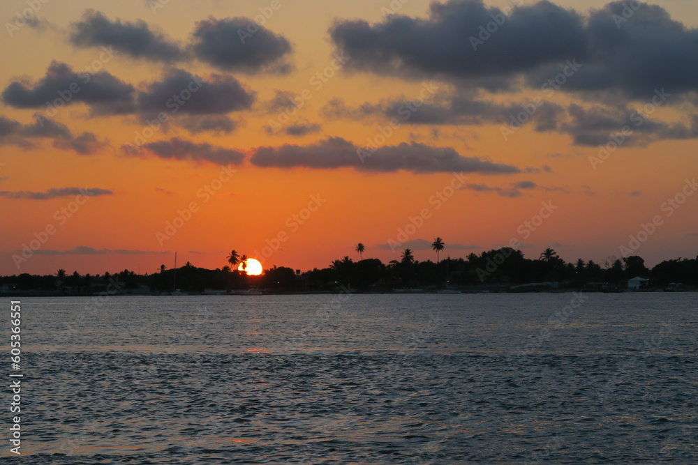 sunset over the sea