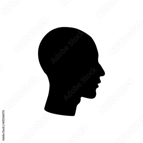 Męski profil. Głowa w widoku z boku. Anonimowy mężczyzna. Ilustracja wektorowa.