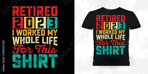 Funny Retirement Pension Retired Retro Vintage Retirement T-shirt Design
