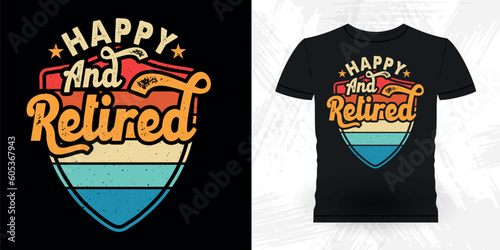 Funny Retirement Pension Retired Retro Vintage Retirement T-shirt Design