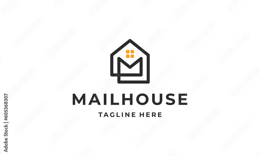 Fototapeta premium Email house logo design vector illustration