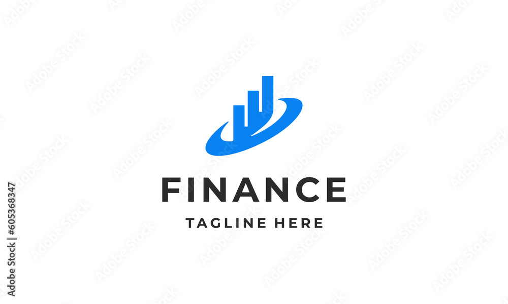 finance logo. financial growth chart logo design vector