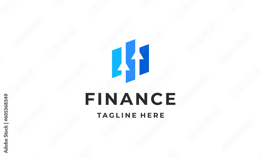 finance logo. financial growth chart logo design vector