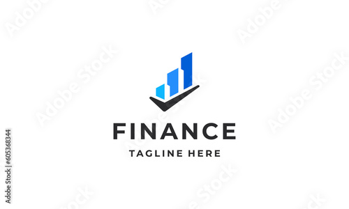 finance logo. financial growth chart logo design vector