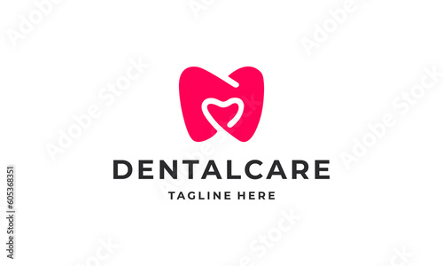 Dental care logo design vector illustration