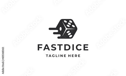 Fast dice on black logo icon design vector