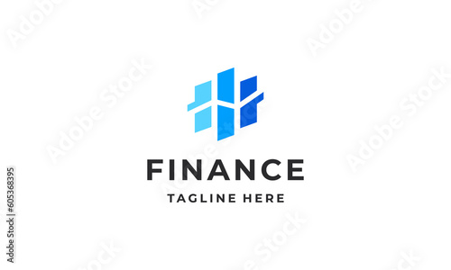 finance logo. financial growth chart logo design vector