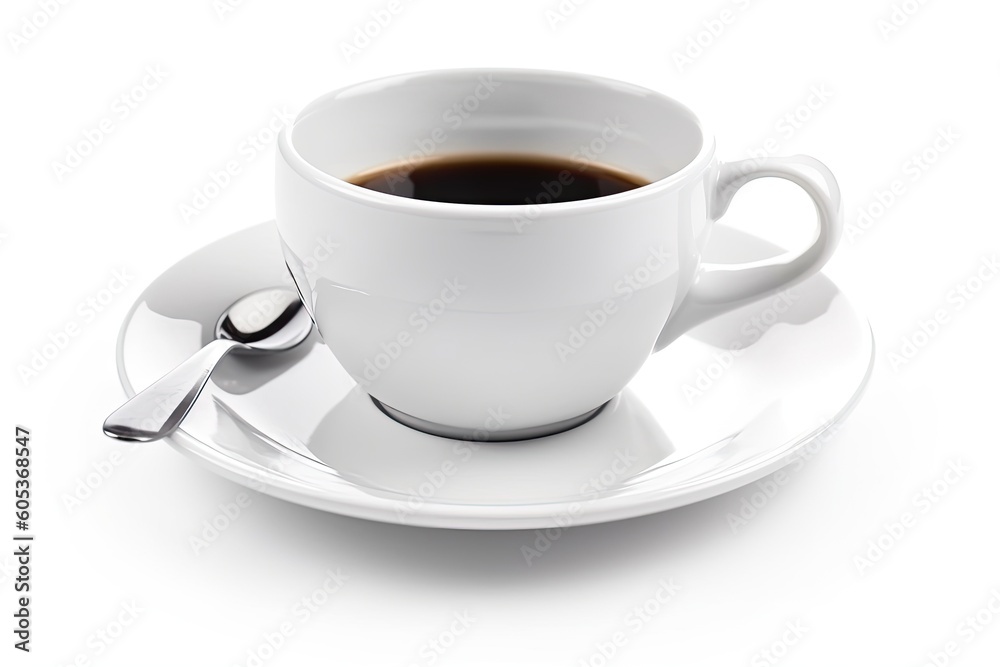 Cup of morning coffee on a white background. Generative ai. Cup of morning coffee on a white background. Generative ai.