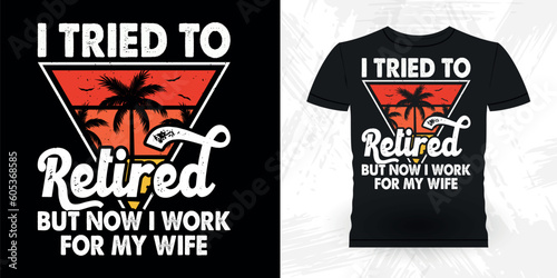 Funny Retirement Pension Retired Retro Vintage Retirement T-shirt Design
