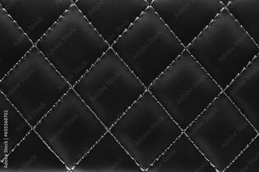 Fototapeta premium Black leather texture background for design in your work.